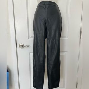 WhiteHouseBlackMarket leatherette front leggings with nylon back size 10